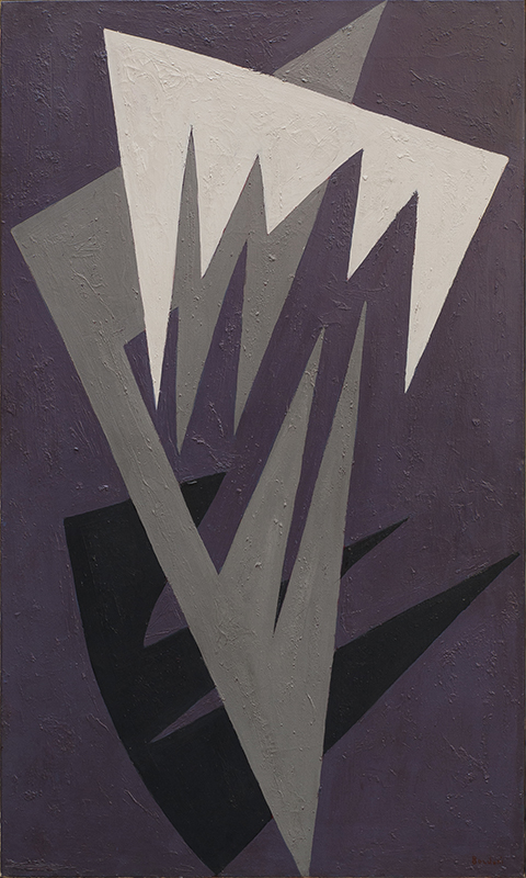 Enrico Bordoni, Ricercare XII, 1958, olio su tela, cm 100x60