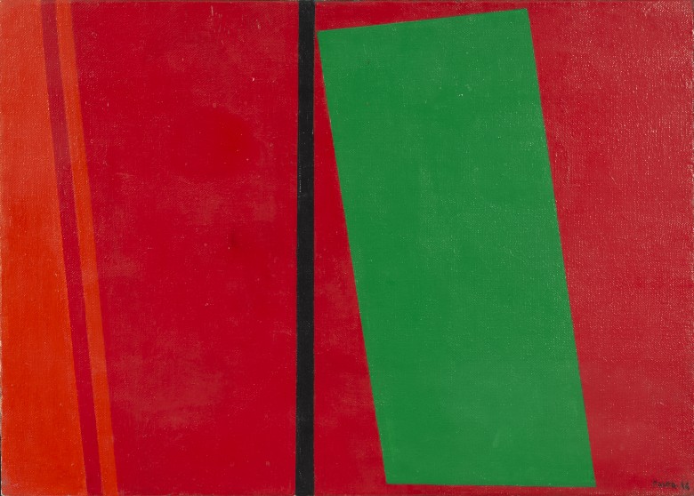 Ideo Pantaleoni, Composizione, 1956, olio su tela, cm 50x70