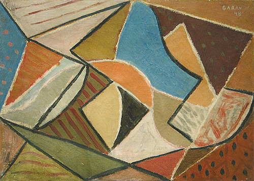 augusto garau 1948  composizione dinamica olio su tela 33x46