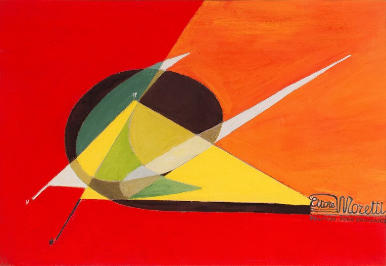 Vigevani Jung, Forma luce, anni 50, tempera su cartoncino, 22x32