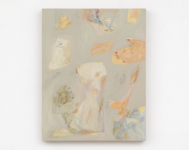 Beatrice Meoni, Senza titolo, 2023 olio su tavola e creta 45x35