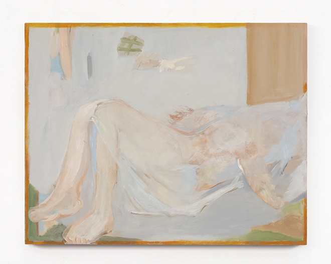 Beatrice Meoni, Senza titolo, 2023 olio su tavola e creta 35x45