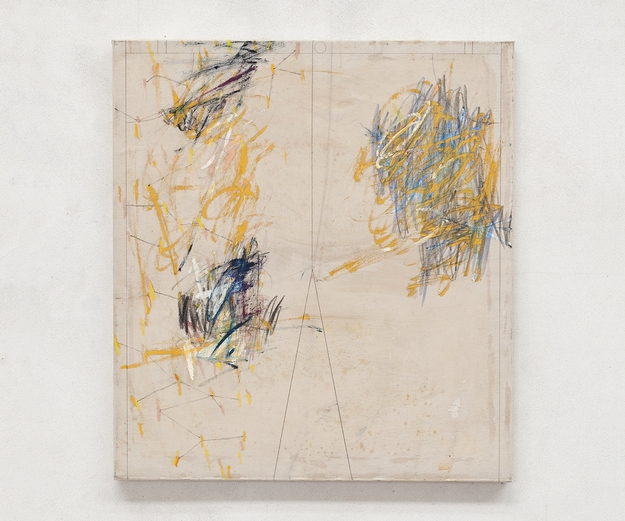 Marco Salvetti, Denim, 2020, olio e grafite su tela, cm 110x100