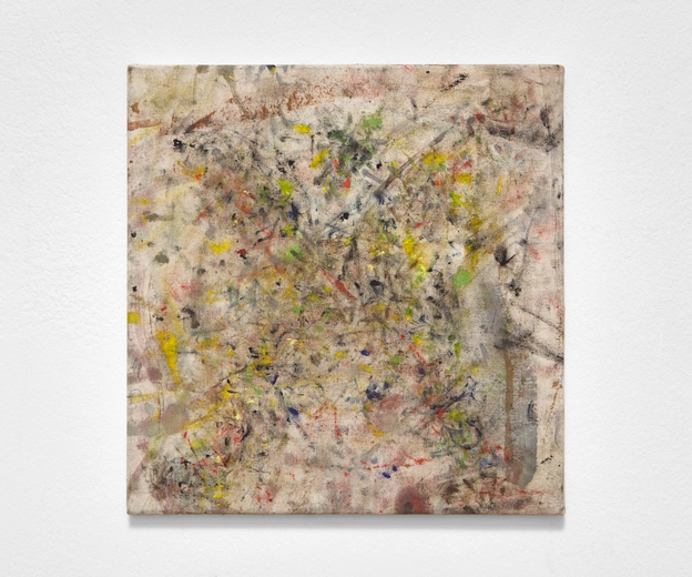 Marco Salvetti, Senza titolo, 2021, olio su carta su tela, cm 38x37