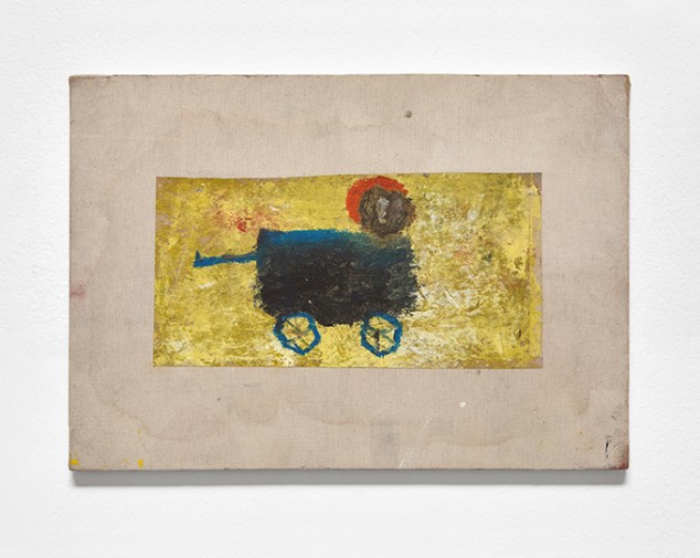 Marco Salvetti, Senza titolo, 2021, olio e pastelli su carta su tela, cm 35x50