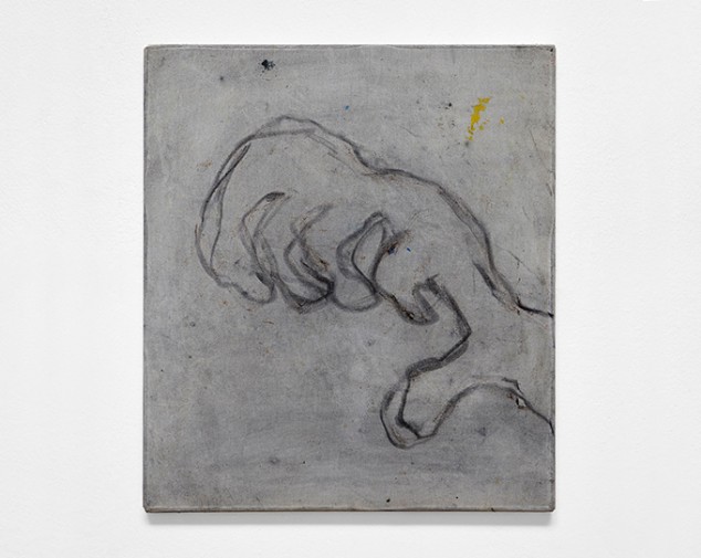 Marco Salvetti, Senza titolo, 2022, carbone su tela, cm 57x43
