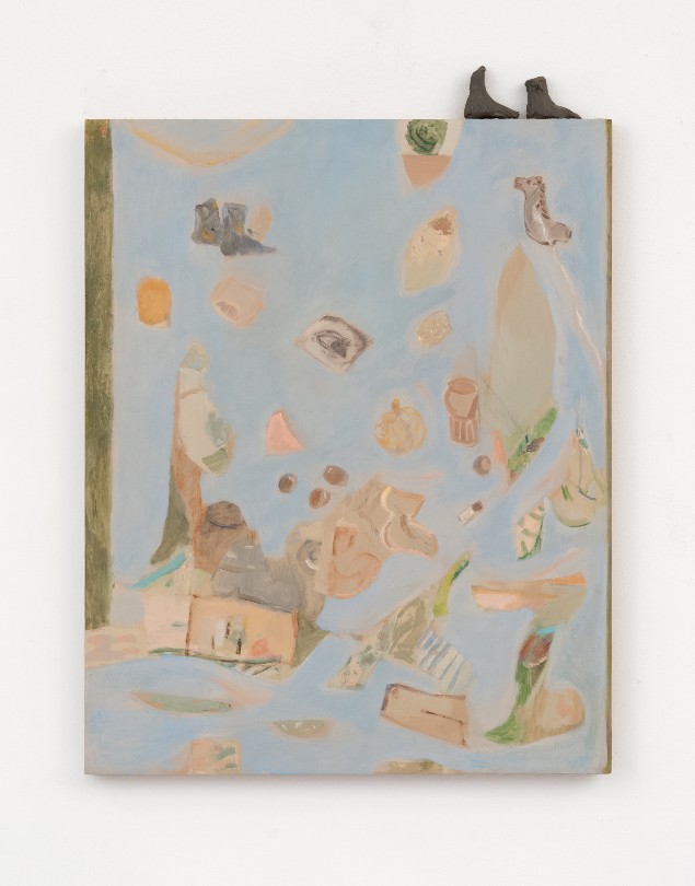 Beatrice Meoni, Sui bordi, 2023, olio su tavola e creta, cm 71x53
