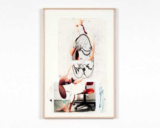Cesare Biratoni, Pittore, 2018, collage e tecnica mista su carta, cm 59x37
