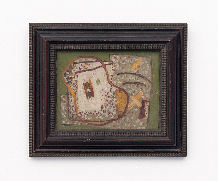 Gian Carozzi, Composizione, 1960, olio su cartone, cm 18x21