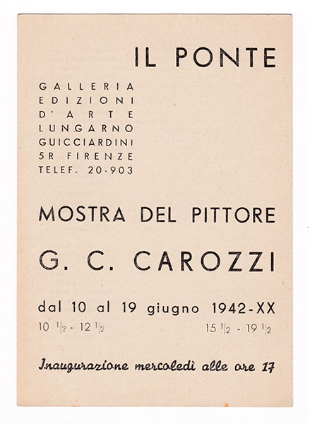 Gian Carozzi 1942 Il Ponte